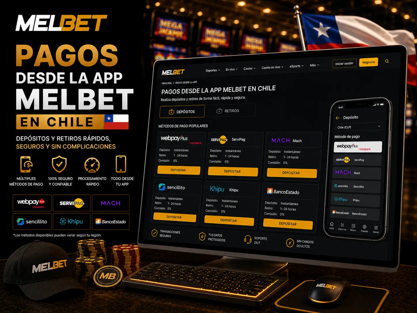 Pagos desde la App Melbet en Chile